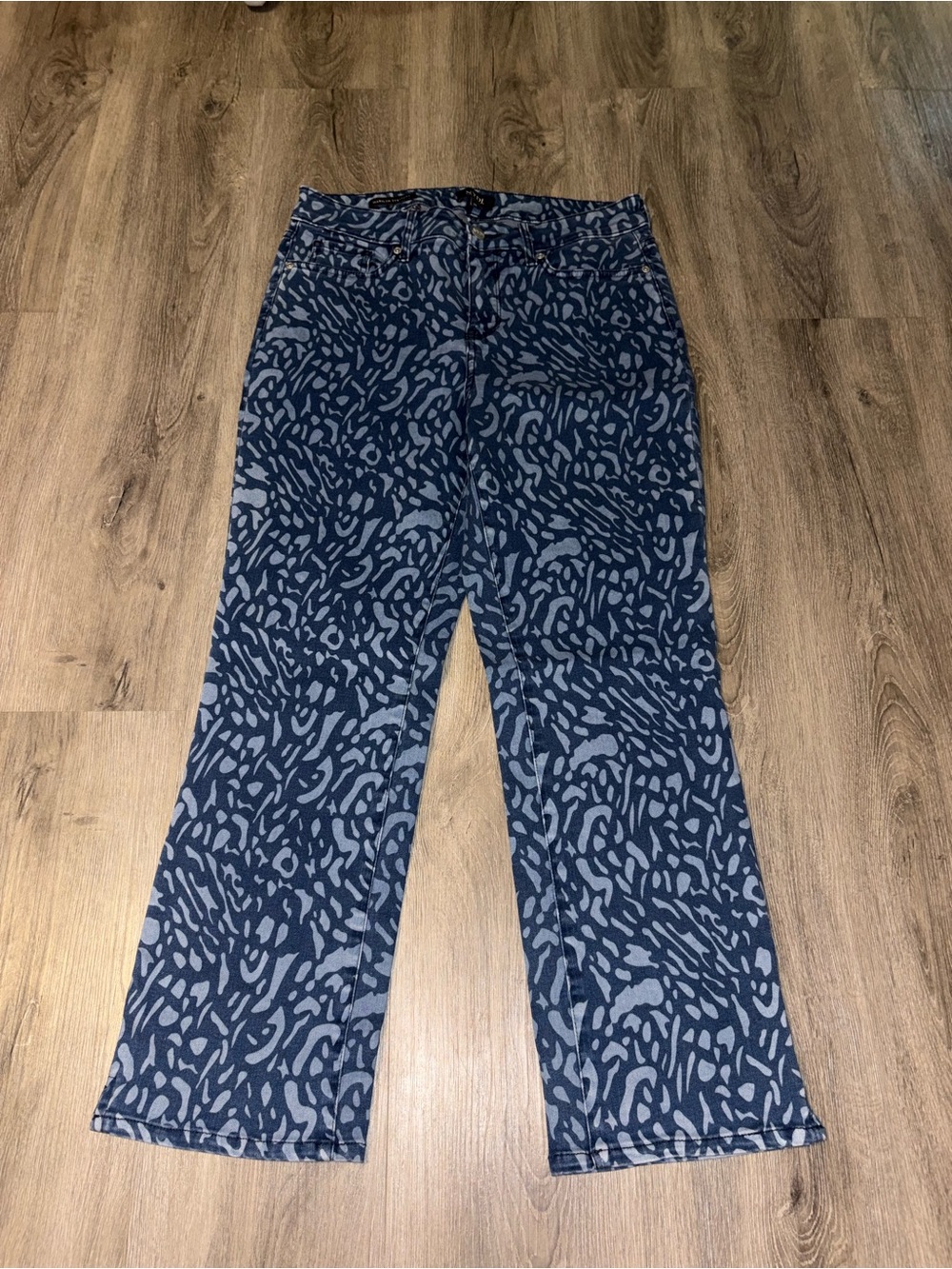 NYDJ | Blue Printed Straight Jeans